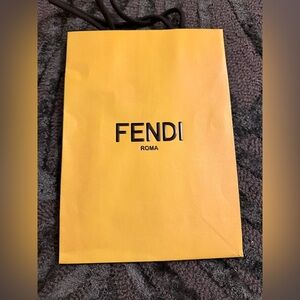 Fendi Bright Yellow Paper Tote Bag
